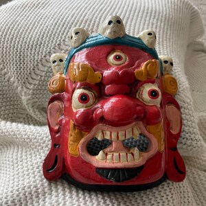 Home Decor, Wall Decor, Indian Handicraft, Wooden Tribal Mask, Demon Mask