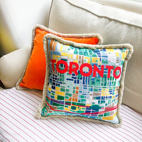 Toronto City Map Tapestry / Needlepoint in Half Stitch. 41 X Etsy