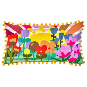 咲き誇る素晴らしいニードルポイント / タペストリー 30 x 53.5 cm