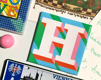 Blue Letter H Magnet