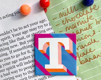 Blue Letter T Magnet
