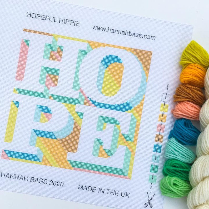 Hopeful Hippie needlepoint / tapestry kit 21 x 21cm image 6