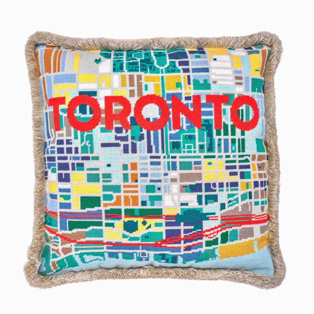 Toronto City Map Tapestry / Needlepoint in Half Stitch. 41 X Etsy