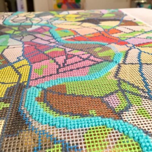London City Map tapestry / needlepoint in half cross stitch. 70 x 45cm 画像 9