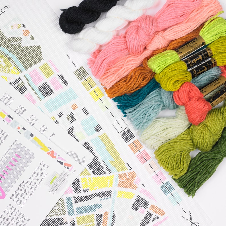 Dublin Map Tapestry / Needlepoint in Half Cross Stitch. 41 X Etsy