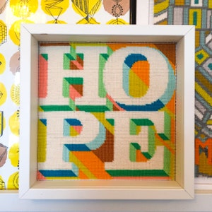 Hopeful Hippie needlepoint / tapestry kit 21 x 21cm image 1