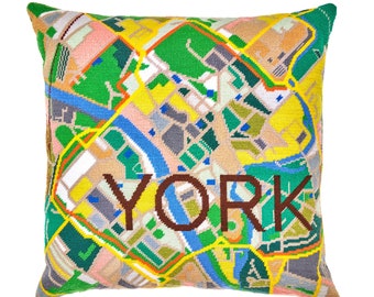 York City Map tapestry / needlepoint in half cross stitch. 41 x 41cm