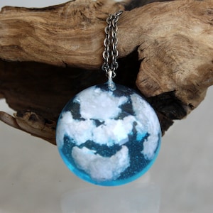 Epoxy Resin Cloud Pendant: Sky Terrarium Necklace