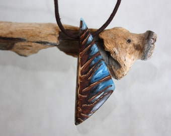 Blue Resin Cone Pendant: Natural Forest Jewelry