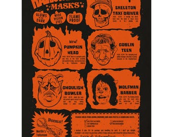 Halloween Masks print