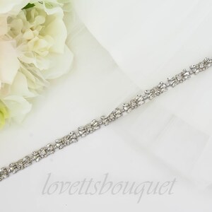 Ready to ship - 13&quot; Rhinestone Flower Girl Belt, Rhinestone Prom Dress Belt, Rose Gold Girls Belt, Self Tie Thin Sash Belt B177SFG