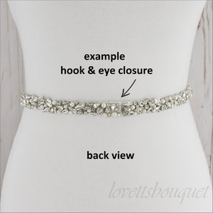 Clasp Belt All The Way Around Wedding Belt, Rhinestone Bridal Belt, Silver Bridal Belt, Hook & Eye Silver Bridal Belt B114S image 10