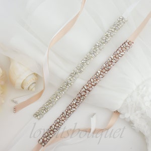 Tie on Belt - Flower Girl Belt, Skinny Flower Girl Belt, Pearl Sash Belt, Prom Dress Belt , Self Tie Belt B196FG