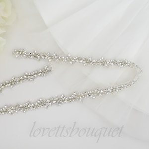 Clasp Belt - All The Way Around Wedding Belt, Rhinestone Bridal Belt, Silver Bridal Belt, Hook & Eye Silver Bridal Belt B117S