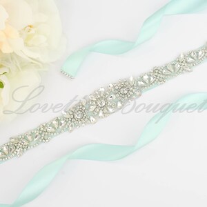 14" L Tie on Crystal Bridal Bridesmaid Belt Silver, Dress Sash Belt Women, Crystal Self Tie Wedding Sash Belt B171SC