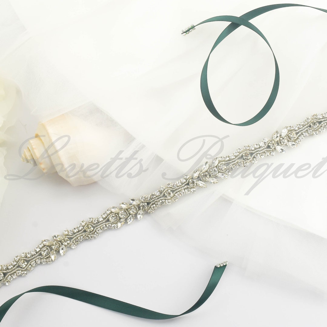 Tie on Belt Flower Girl Belt, Flower Girl Sash, Crystal Girls Belt