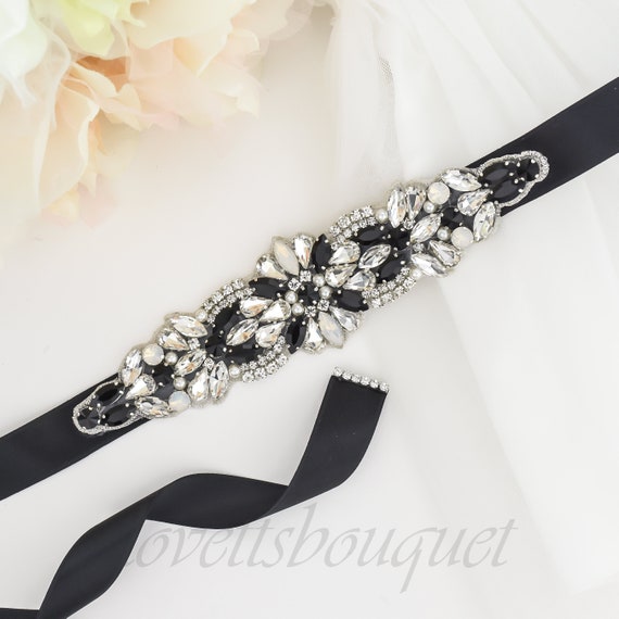 Tie on Belt Black Wedding Belt Bridal Belt Prom Dress - Etsy