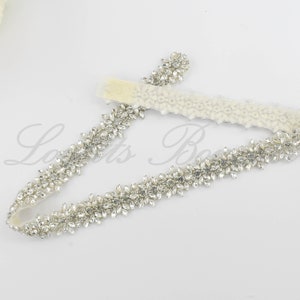 Clasp Belt All The Way Around Wedding Belt, Rhinestone Bridal Belt, Silver Bridal Belt, Hook & Eye Silver Bridal Belt B114S image 8