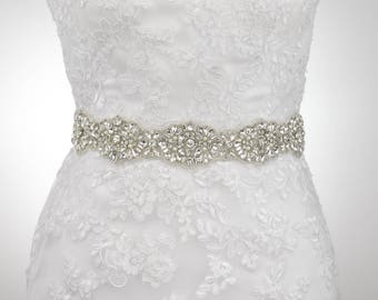Wedding Dress Belt, Bridal Belt, Crystal Pearl Belt, Sash Belt, Silver Pearl Belt, Bridal Gown Belt, Wedding Sash Belt, Crystal Belt 152.1S