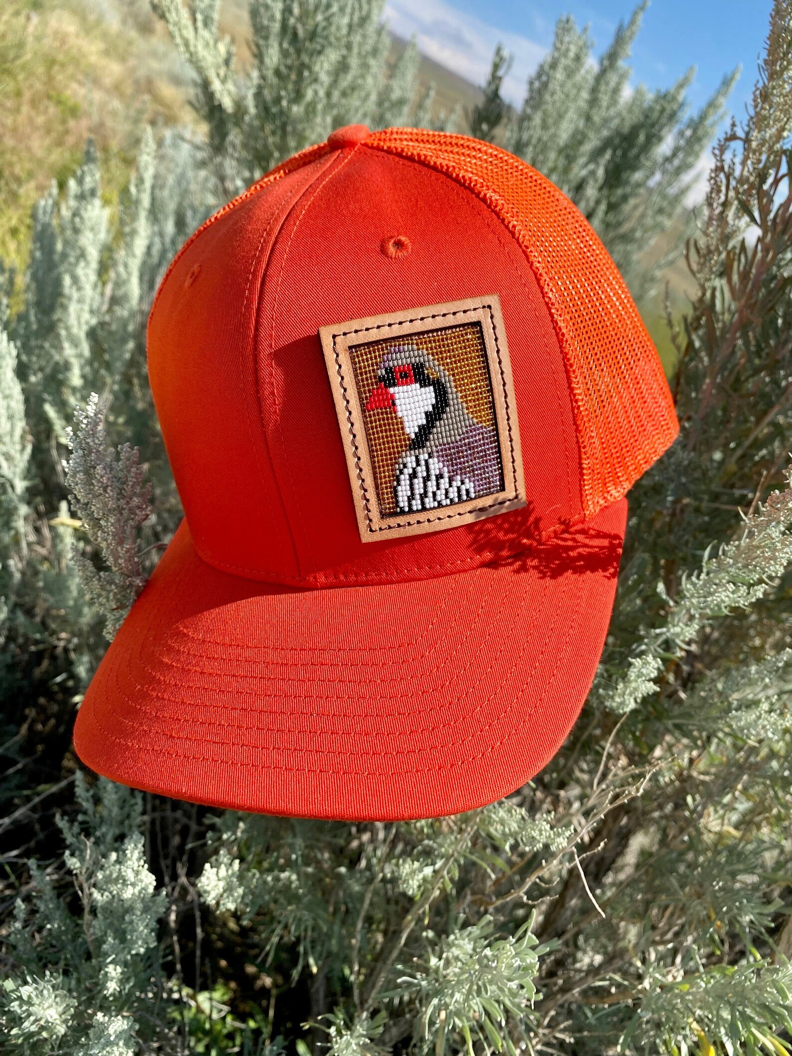Chukar Hunter Orange Baseball Hat Etsy