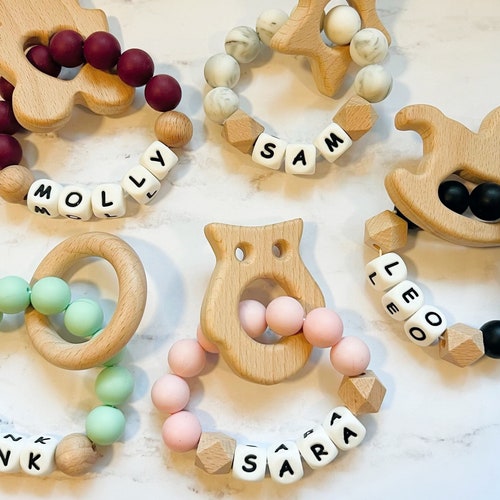 More Colors Personalized Baby Toy Ring Personalized Baby Toy Etsy