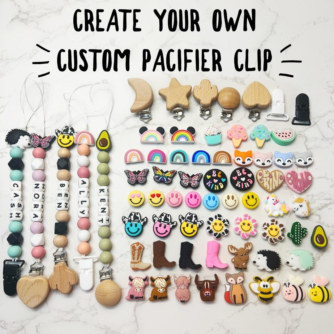 Create Your Own Custom Pacifier Clip Paci Clip, Custom Name Pacifier