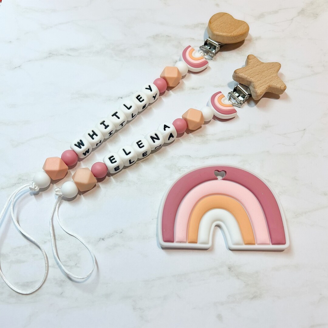 Personalized Name Pacifier Clip Personalized Kids Name Baby Etsy