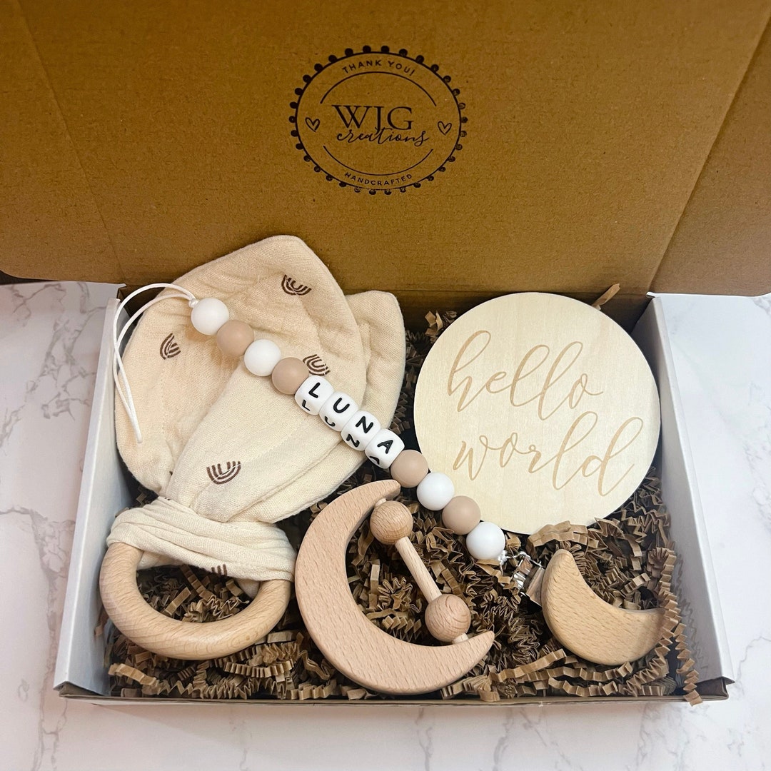 More Options Neutral Personalized Baby Gift Box, Personalized Baby Toy