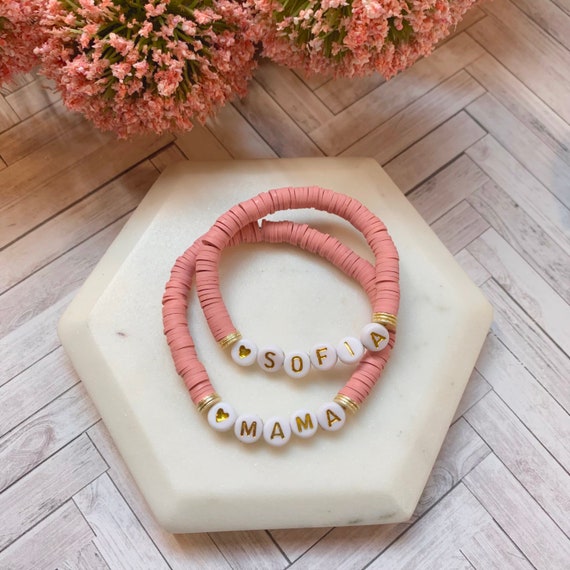 Personalized Valentine's Day Heishi Bracelet Making Kit, Disc Bead Bracelet  Kit, Name Bead Bracelet, Best Friend Bracelet for 2 