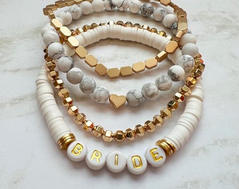 party plan jewelry companies Custom Bride-to-Be collection! Bridal stack, stretchy bracelets, wedding gift, bachelorette party gift, gift for bride, engaged engagement