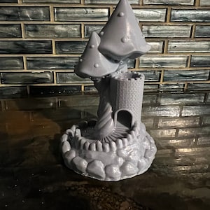 TTRPG Whimsical Mushroom Dice Tower 3D Printing File STL 3MF