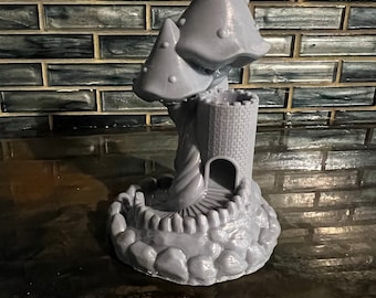 TTRPG Whimsical Mushroom Dice Tower 3D Printing File STL 3MF