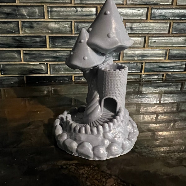 TTRPG Whimsical Mushroom Dice Tower 3D Printing File STL 3MF