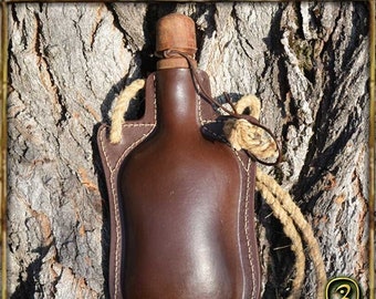 Leather Waterskin Long