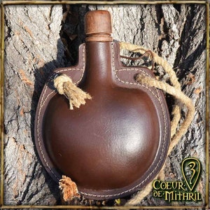 Leather Waterskin Round