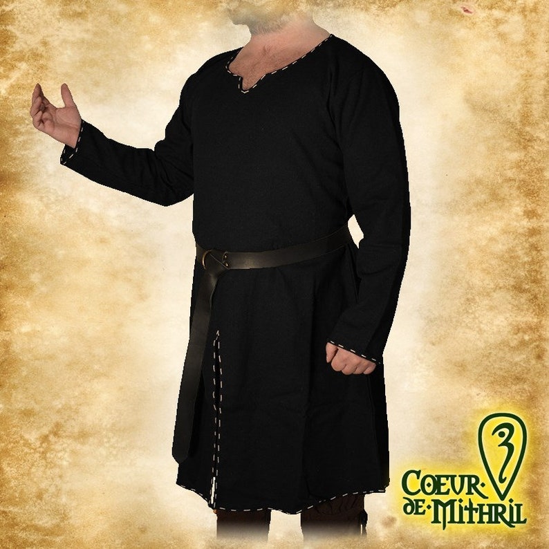 LARP Saxon Long Tunic Black