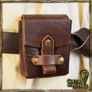 Escarcelle médiévale en cuir pour cartes à jouer