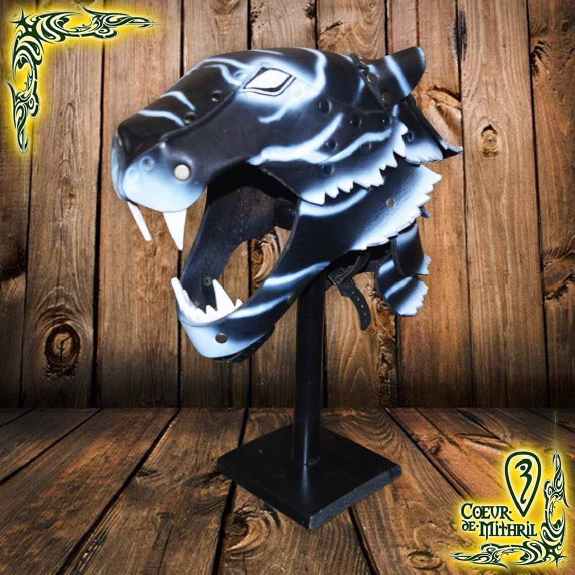 Black Tiger Larp Helmet Etsy