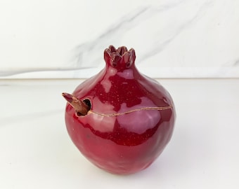 Handmade burgundy  pomegranate sugar bowl with spoon, Sugar bowl with spoon, Ceramic sugar bowl, handmade, brown vase, ceramic and pottery
