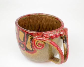 Handmade ceramic coffee cup, tea cup one piece, pinch pot, ceramic cup, ceramic, ceramics and pottery, Stoneware mug, pottery mug