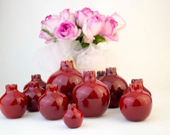 Wedding favors , Handmade ceramic pomegranate, red pomegranate, ceramic, pomegranate, pottery, ceramic wedding favor box