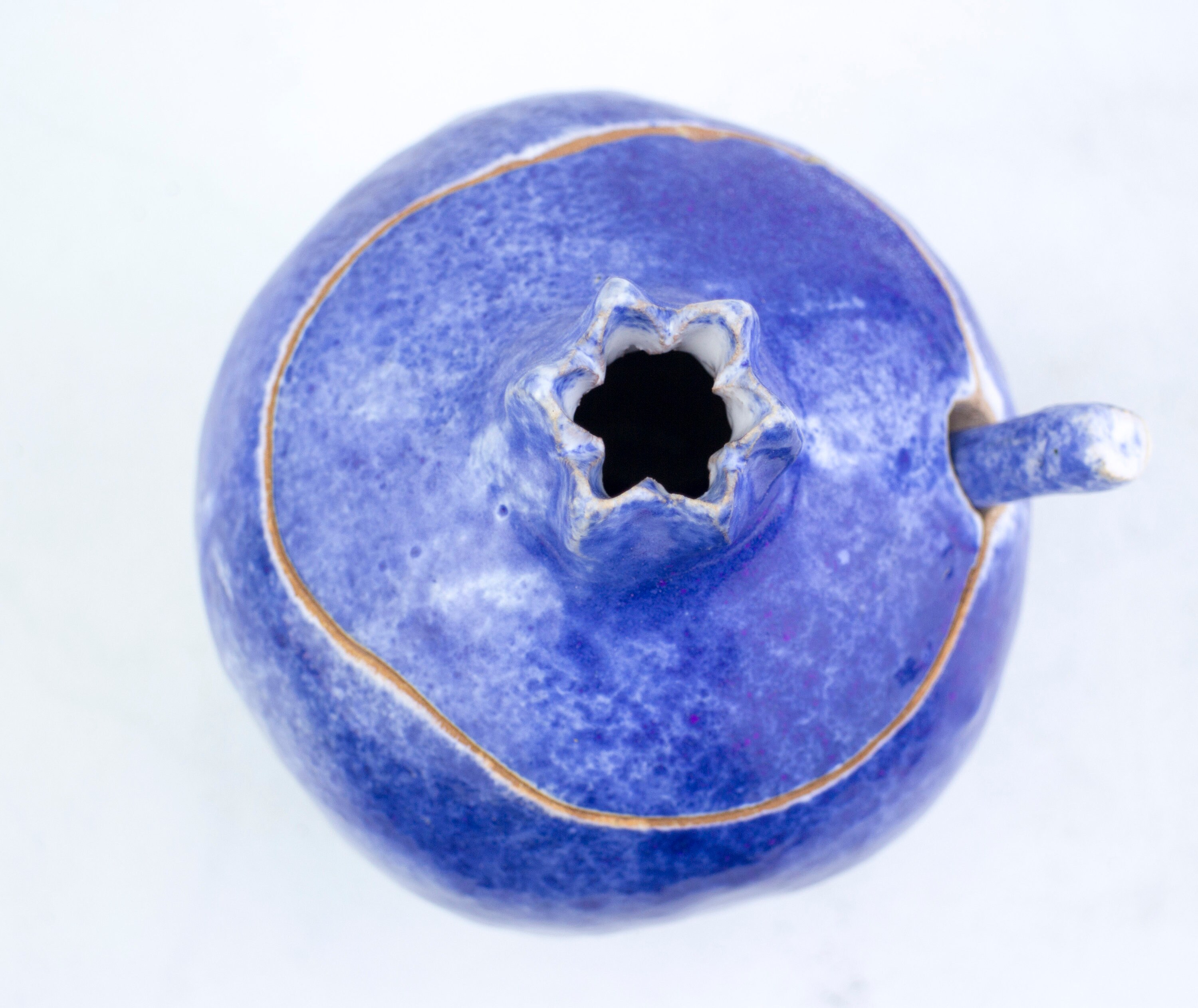 Handmade Pomegranate Sugar Bowl With Spoon Cobalt Sugar Bowl Etsy