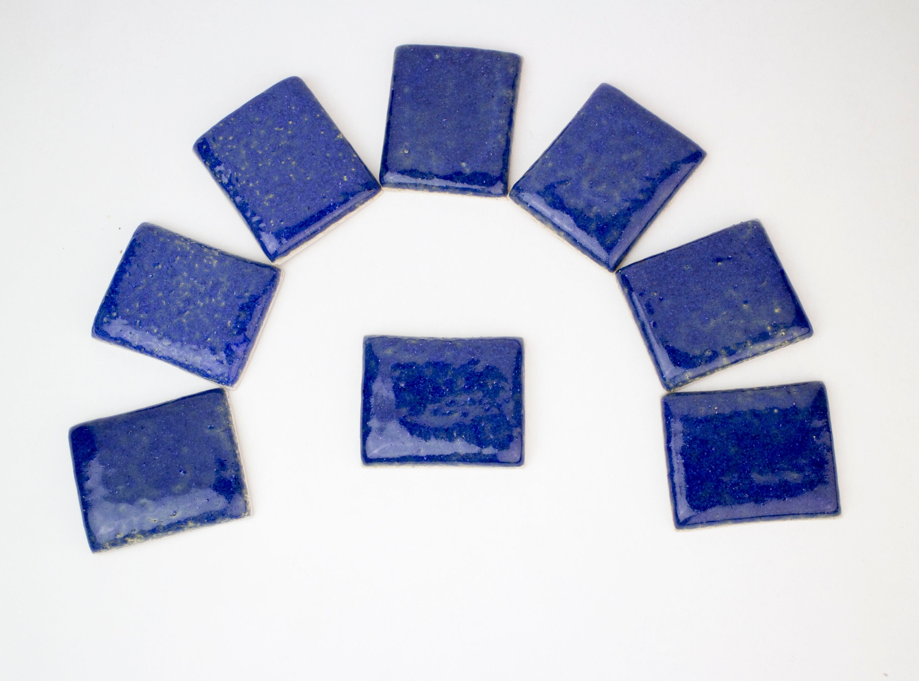 6x5 Cm Small Cobalt Blue Handmade Ceramic Tiles Mosaic Tiles Etsy