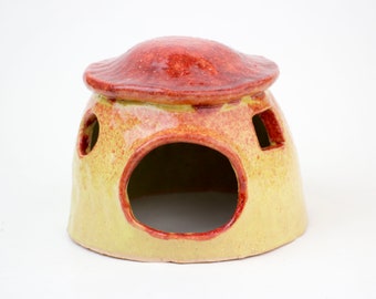 Handmade ceramic pet house, Hamster house, lizard house, spider house, aquarium decoration also, Toad Abode, Small Reptile Hide, pottery