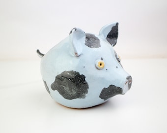 Ceramic salt pig, Decorative Salt Pig with Spoon, Salt Jar, salt or pepper cellar, Pottery Salt Pig, sugar bowl, Salt Container for Cooking