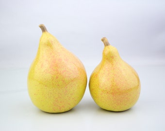 Handmade ceramic set of pears, Wedding reception, ceramic pear, for gift, ceramics and pottery, Interior decoration pear, sculpted fruit