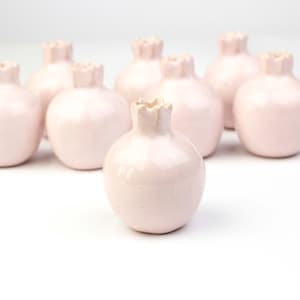 Bruiloftsgunsten, handgemaakte keramische granaatappel, roze granaatappel, keramiek, granaatappelvaas, keramiek en aardewerk, keramische bruiloftsgunstdoos