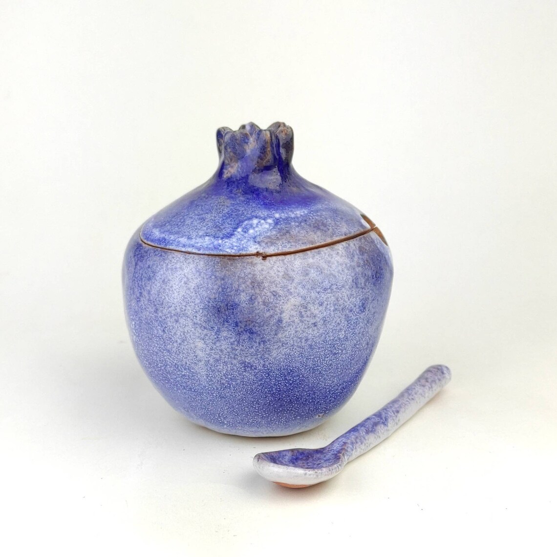 Handmade pomegranate sugar bowl with spoon Cobalt Sugar Etsy