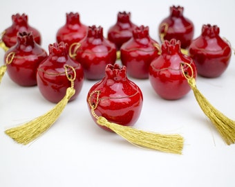 Handmade Ceramic Pomegranate Favor Box, Wedding Gift