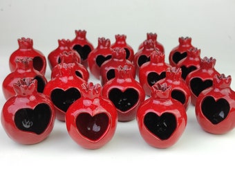 Wedding favors, Handmade ceramic pomegranate, red pomegranate, ceramic, pomegranate vase, ceramics and pottery, wedding favor for guest